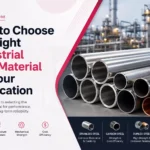 Stainless steel and carbon steel pipes on an industrial site background