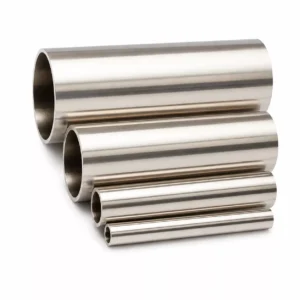 Three carbon steel tubes on white background