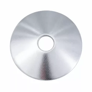 Silver metal plain washer with a central hole