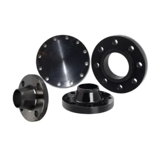Various carbon steel flanges, including weld neck and blind types.