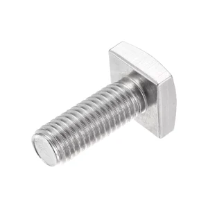 T-head bolt with threaded shaft, industrial fastener detail